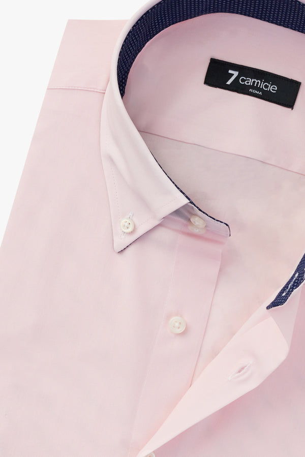 Camicia Uomo Roma Sport Popelin Stretch Rosa