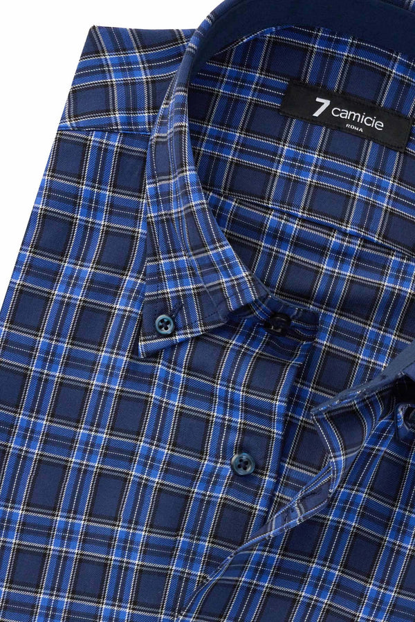 Camicia Uomo Roma Sport Twill Blu Viola