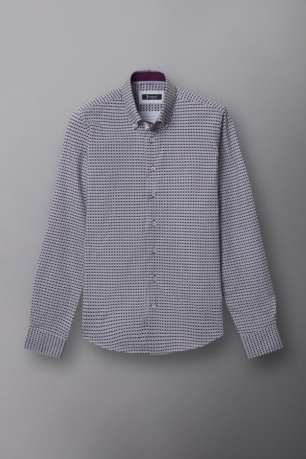 Chemise Homme Roma Iconic Popelin Gris clair Violet