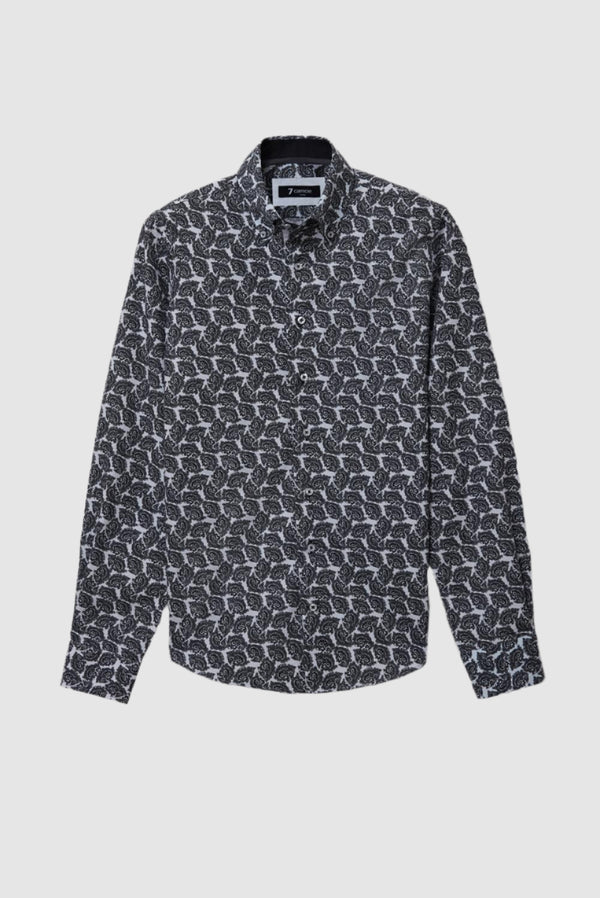 Camisa Hombre Roma Iconic Popelin Blanco Negro