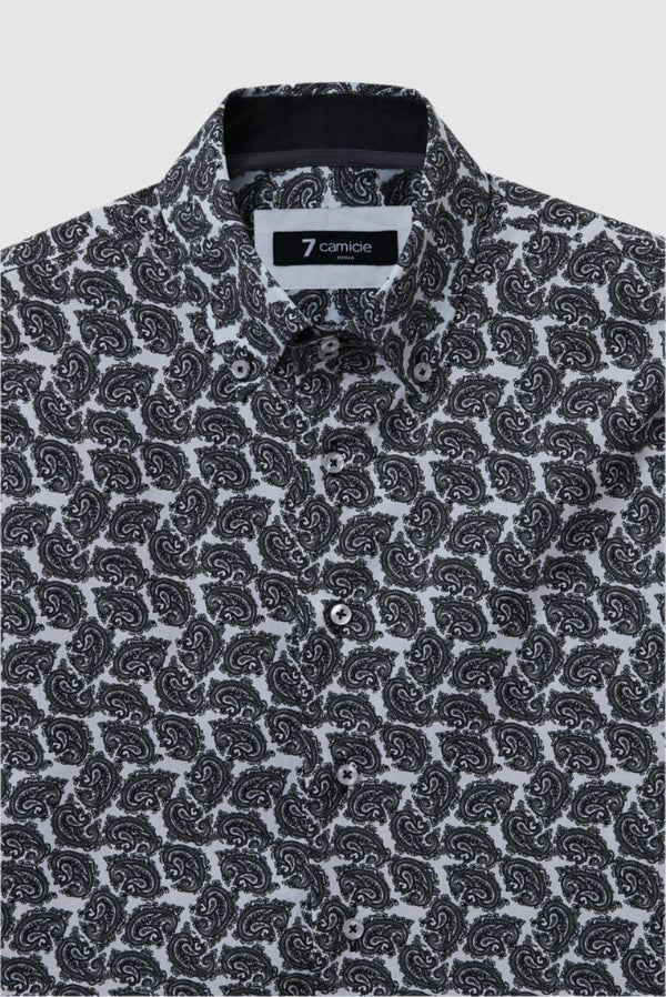 Camisa Hombre Roma Iconic Popelin Blanco Negro