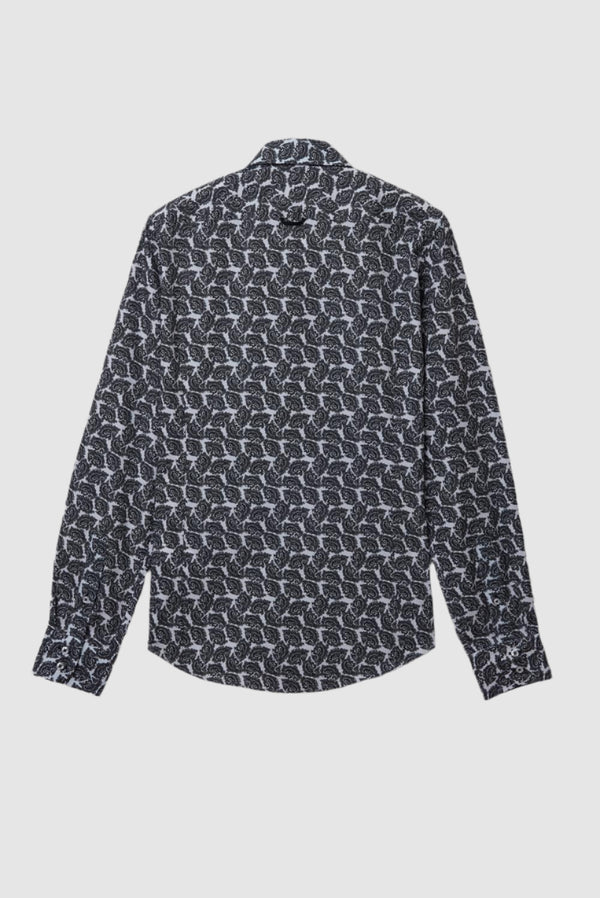Camisa Hombre Roma Iconic Popelin Blanco Negro