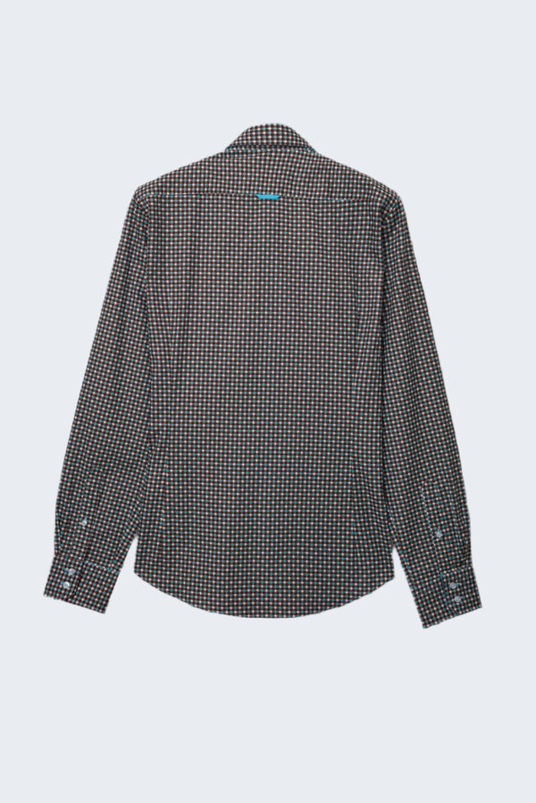 Camisa Hombre Roma Iconic Popelin Marron Blanco