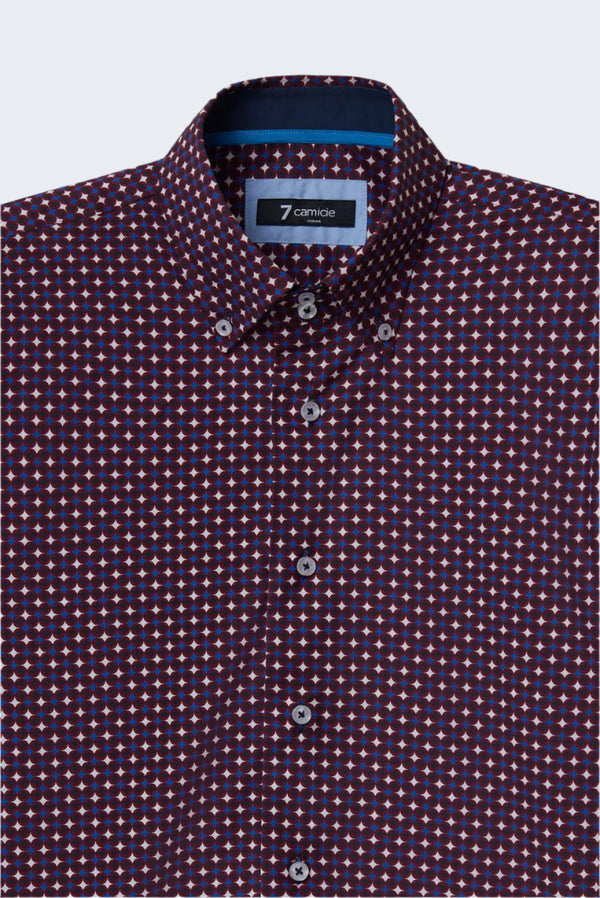 Camisa Hombre Roma Iconic Popelin Rojo Blanco