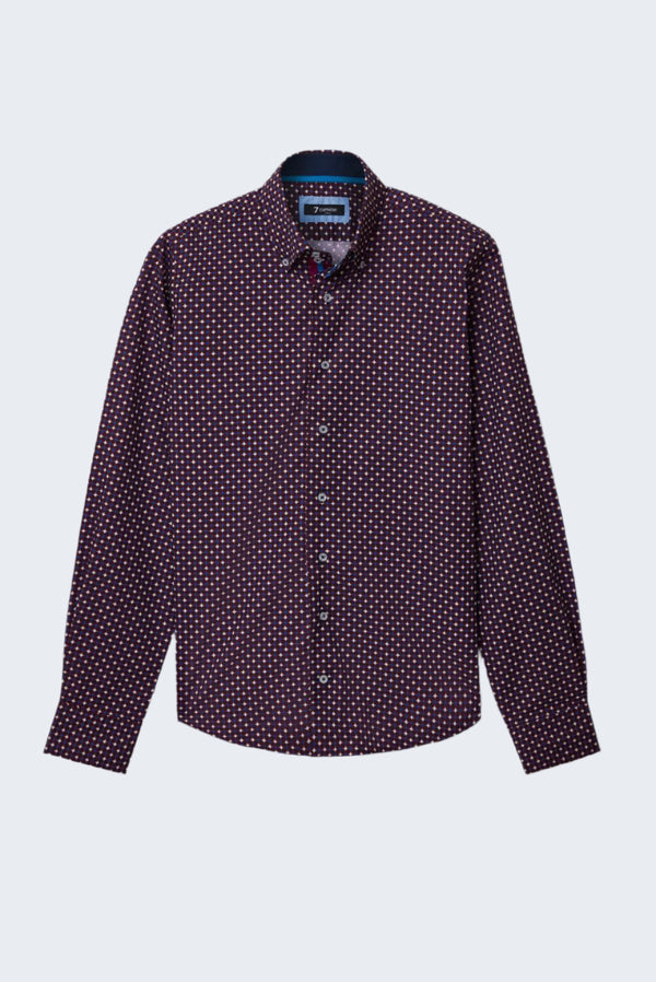 Camisa Hombre Roma Iconic Popelin Rojo Blanco
