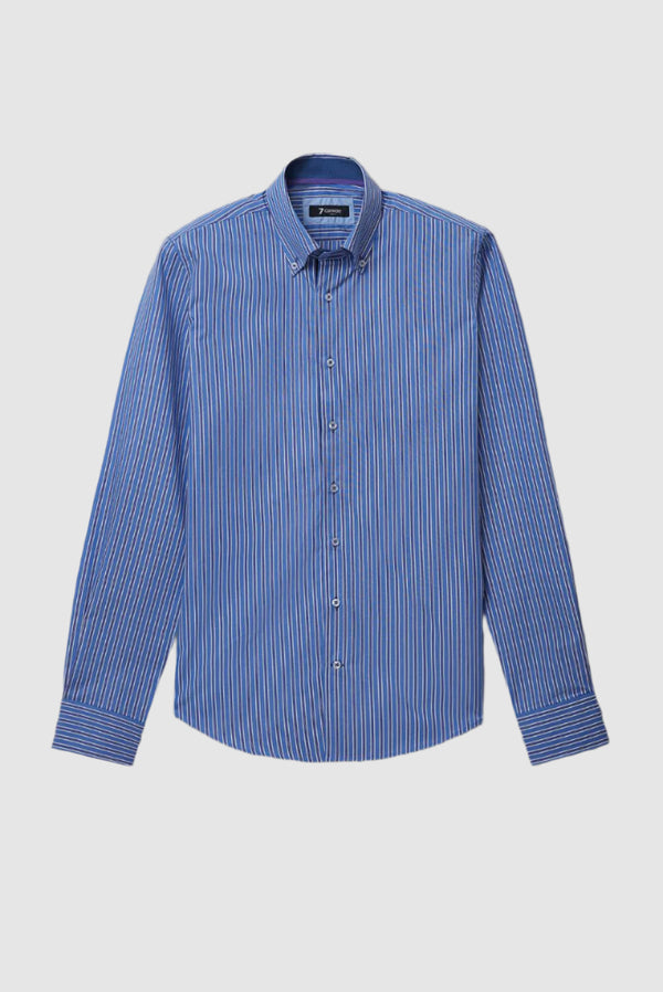 Roma Iconic Poplin Man Shirt Light Blue Blue