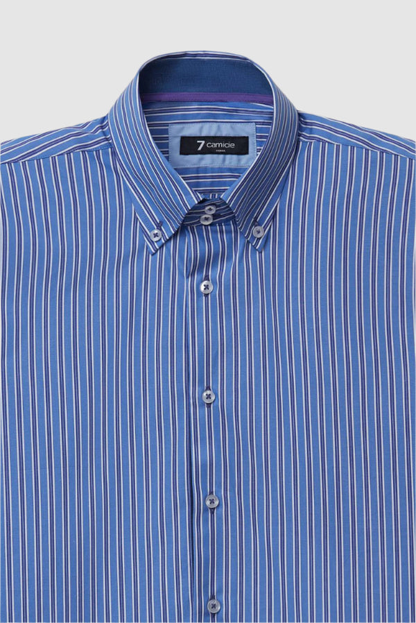 Roma Iconic Poplin Man Shirt Light Blue Blue