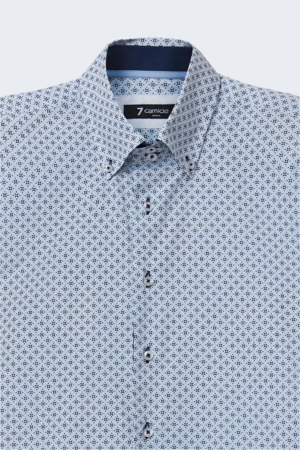 Roma Iconic Herren Hemd Popelin Hellblau Blau