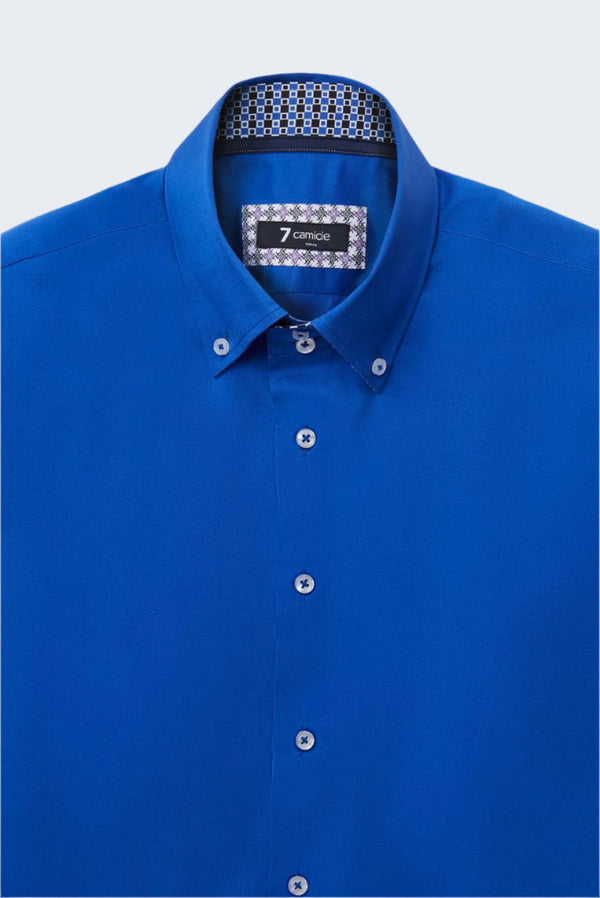 Camicia Uomo Roma Iconic Satin Celeste