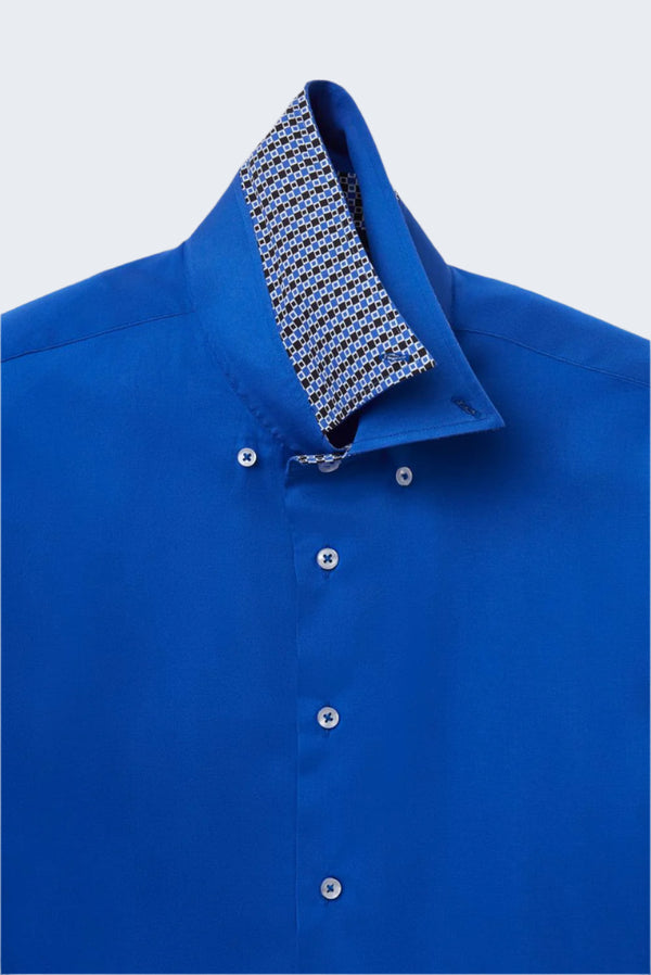 Camicia Uomo Roma Iconic Satin Celeste