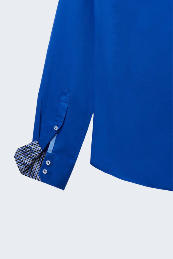 Camicia Uomo Roma Iconic Satin Celeste