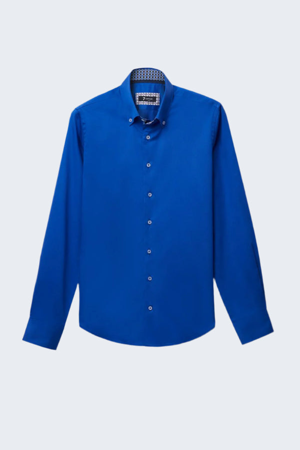 Camicia Uomo Roma Iconic Satin Celeste