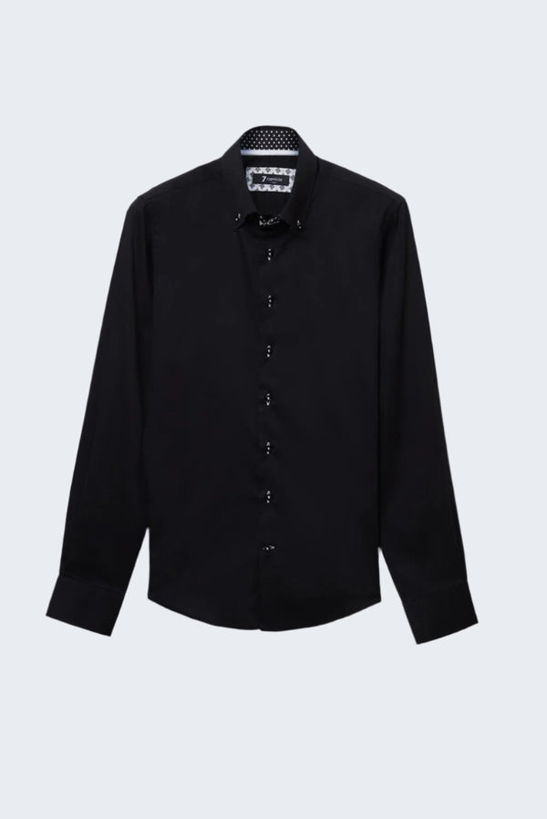 Camisa Hombre Roma Iconic Satin Negro