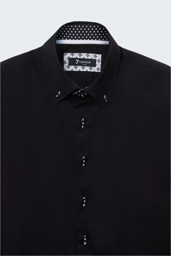 Camisa Hombre Roma Iconic Satin Negro