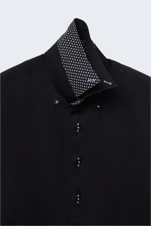 Camisa Hombre Roma Iconic Satin Negro