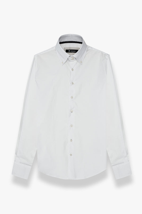 Camicia Uomo Roma Iconic Jacquard Bianco