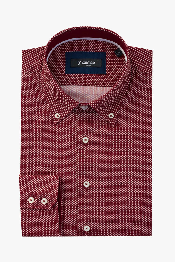 Camisa Hombre Roma Iconic Popelin Rojo Blanco