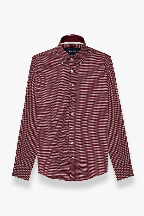 Camisa Hombre Roma Iconic Popelin Rojo Blanco