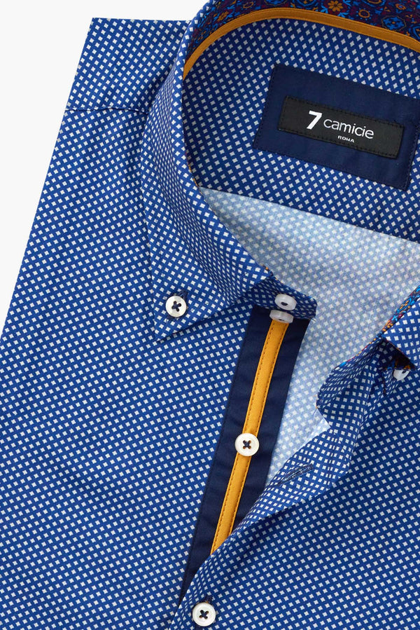 Camisa Hombre Roma Iconic Popelin Azul Gris