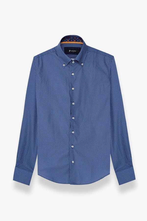Camisa Hombre Roma Iconic Popelin Azul Gris
