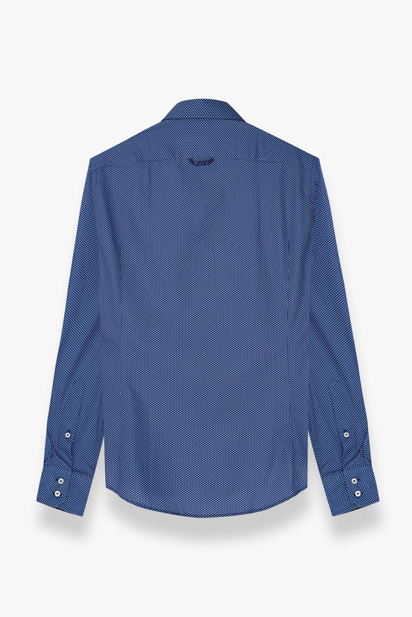 Camisa Hombre Roma Iconic Popelin Azul Gris