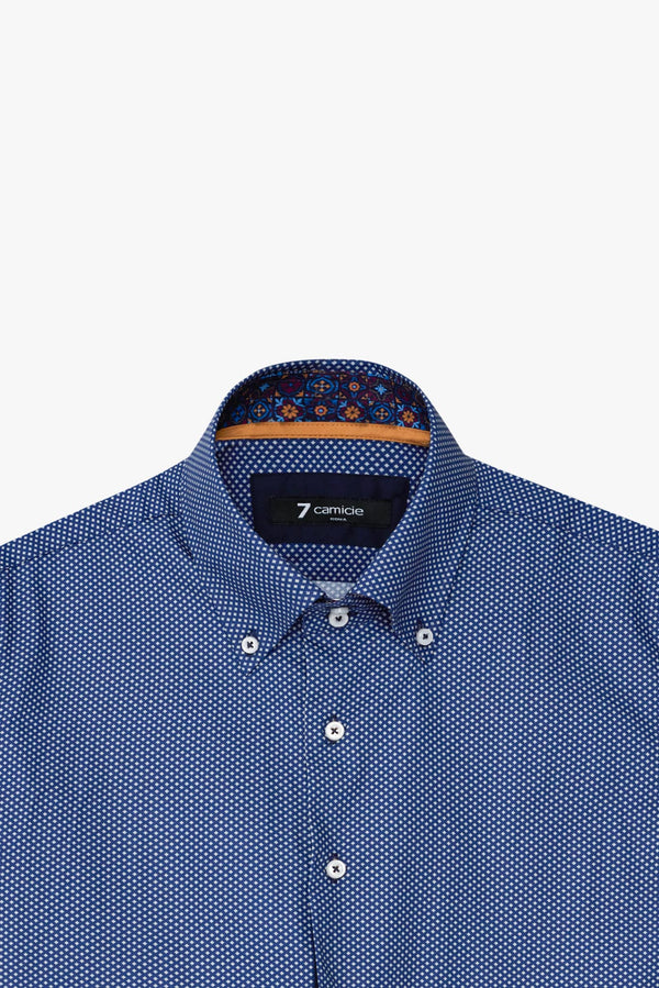 Camisa Hombre Roma Iconic Popelin Azul Gris