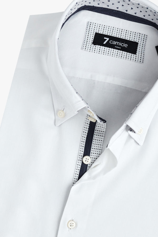 Camisa Hombre Roma Iconic Satin Blanco