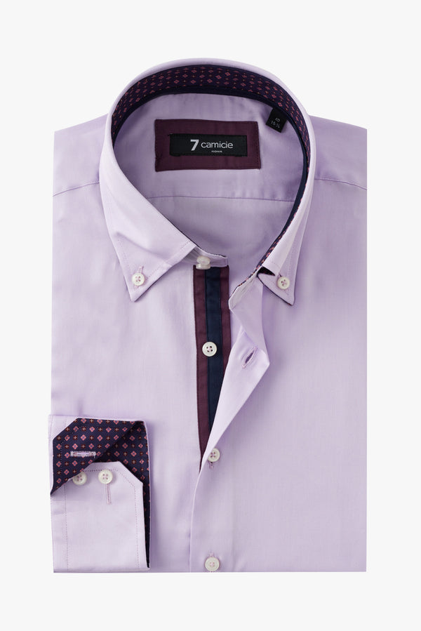 Chemise Homme Roma Iconic Satin Lilas