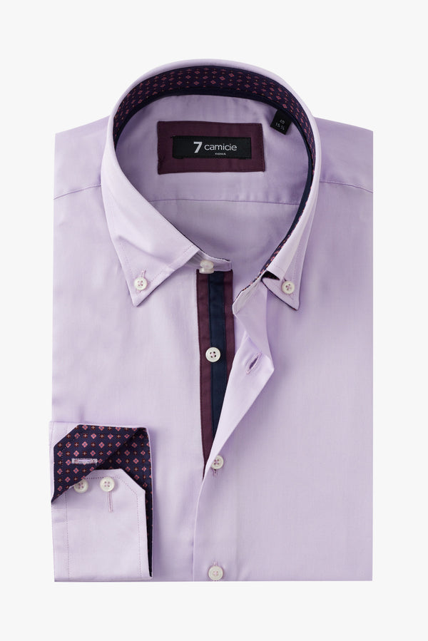 Roma Iconic Satin Man Shirt Lilac