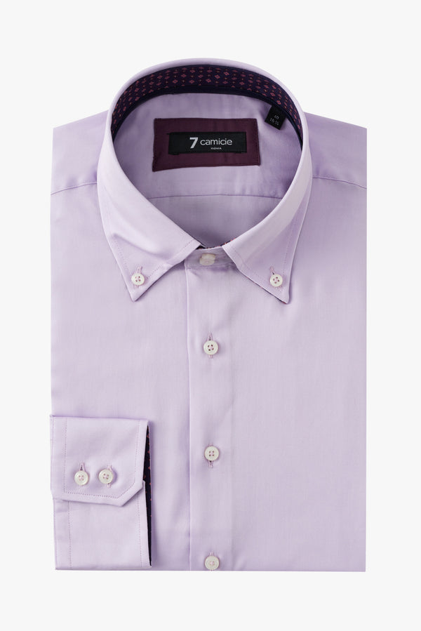 Roma Iconic Herren Hemd Satin Lila