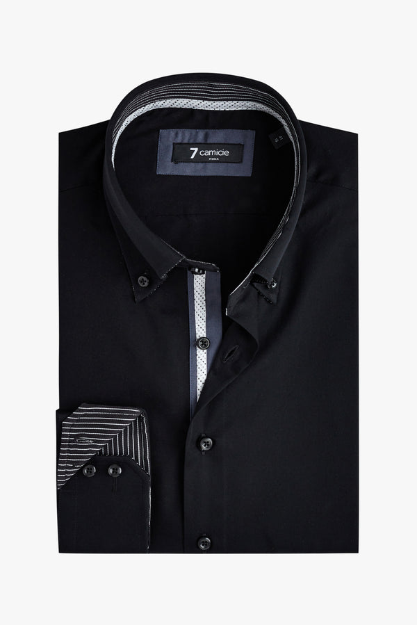Camisa Hombre Roma Iconic Satin Negro