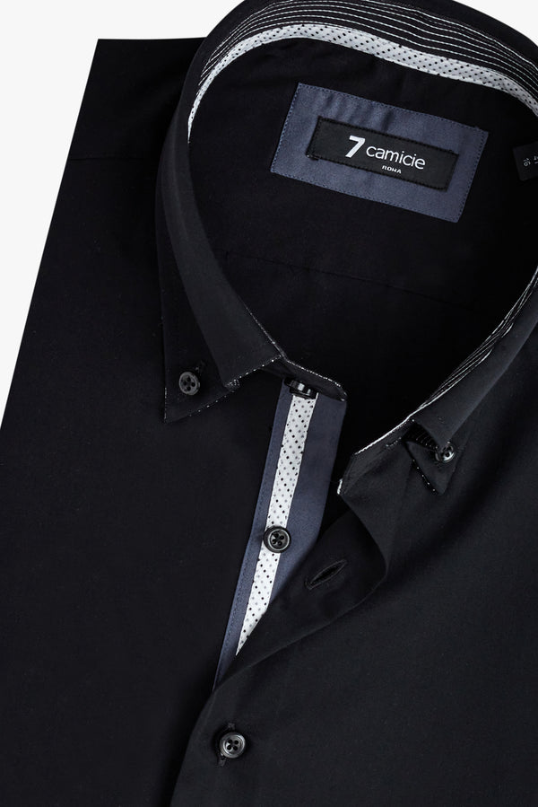 Roma Iconic Satin Man Shirt Black