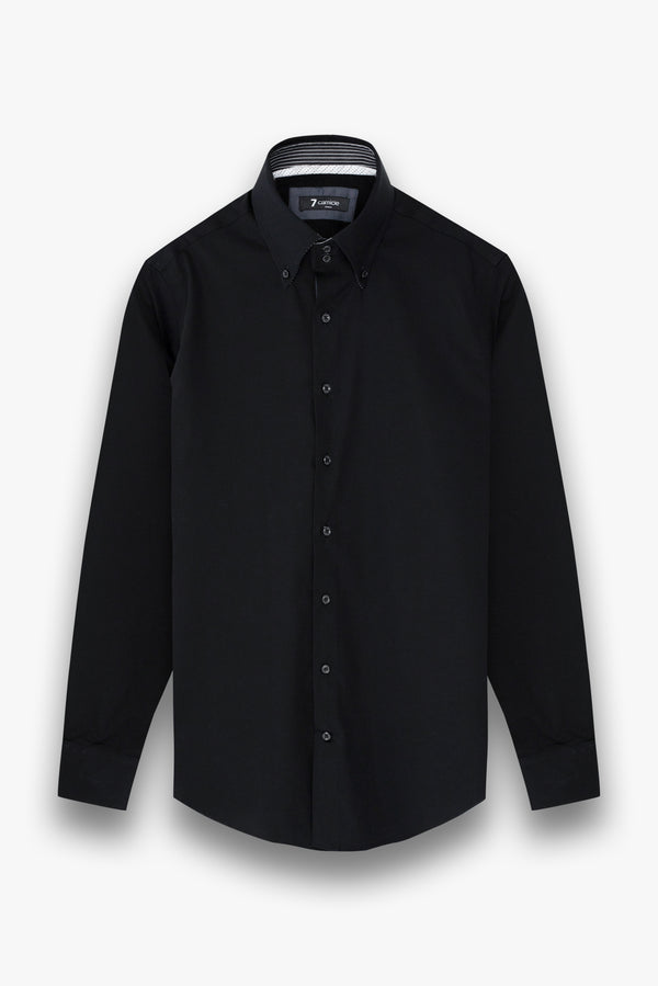 Camisa Hombre Roma Iconic Satin Negro