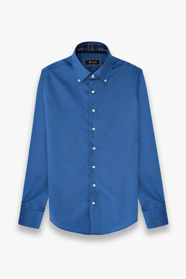 Camicia Uomo Roma Iconic Satin Blu