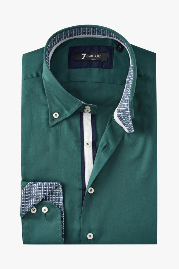 Camicia Uomo Roma Iconic Satin Verde