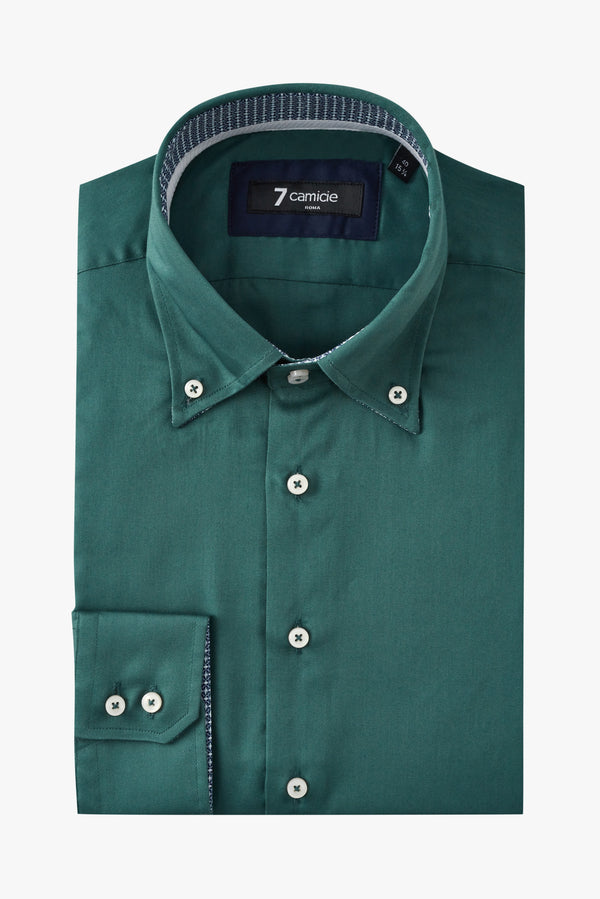 Camicia Uomo Roma Iconic Satin Verde