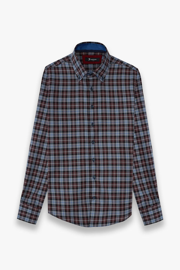 Chemise Homme Roma Iconic Twill Rouge Noir