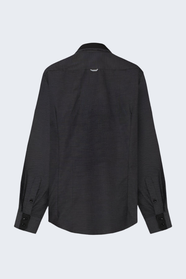 Vesuvio Iconic Jaquard Man Shirt Black White