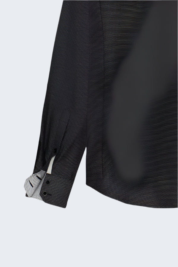Vesuvio Iconic Jaquard Man Shirt Black White