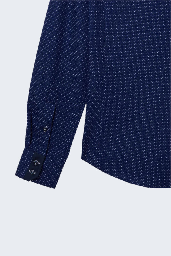 Vesuvio Iconic Jaquard Man Shirt Blue White