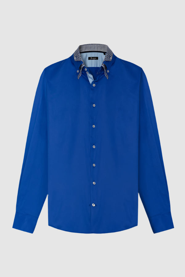 Camicia Uomo Vesuvio Iconic Satin Celeste