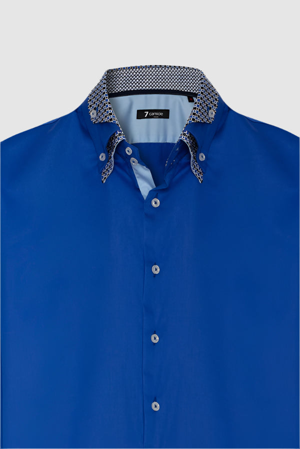 Camicia Uomo Vesuvio Iconic Satin Celeste
