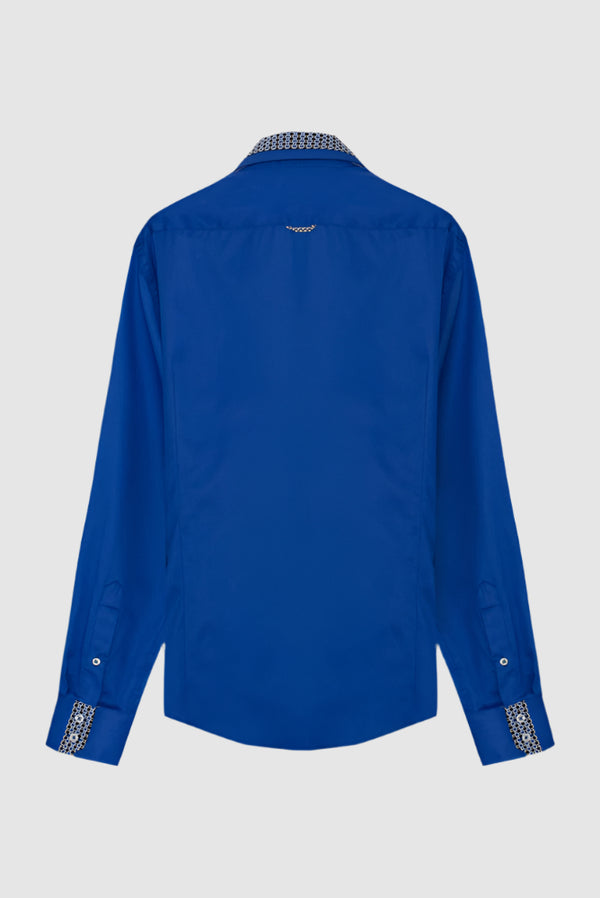 Camicia Uomo Vesuvio Iconic Satin Celeste