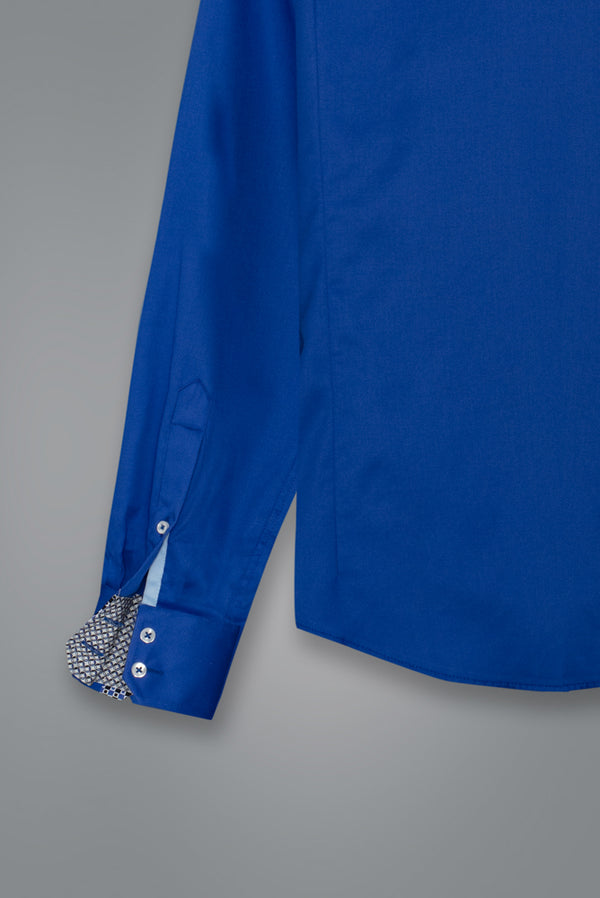 Camisa Hombre Vesuvio Iconic Satin Azul Claro