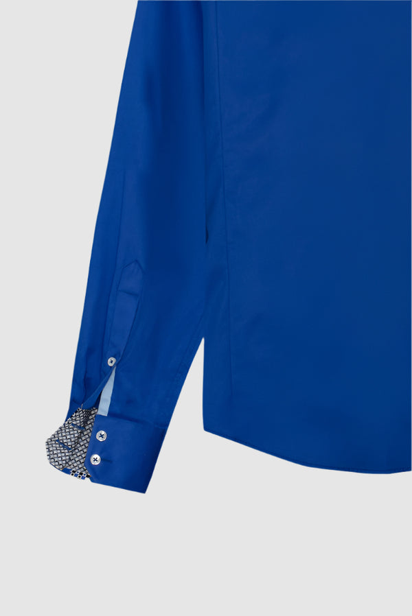 Camicia Uomo Vesuvio Iconic Satin Celeste