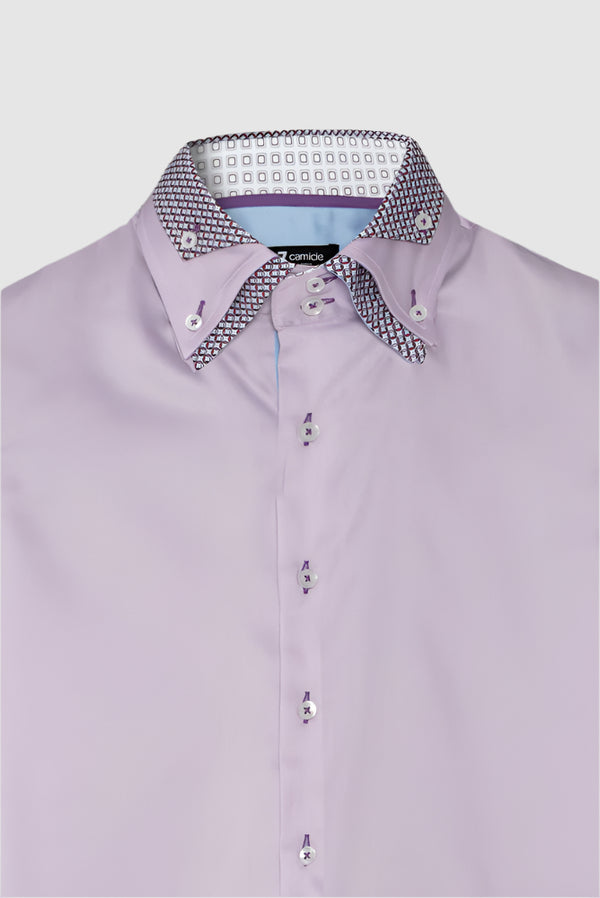 Camicia Uomo Vesuvio Iconic Satin Lilla