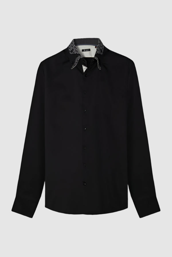 Camicia Uomo Vesuvio Iconic Satin Nero