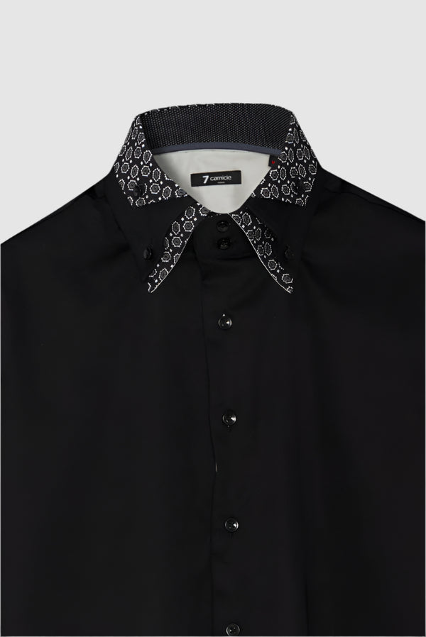Camicia Uomo Vesuvio Iconic Satin Nero