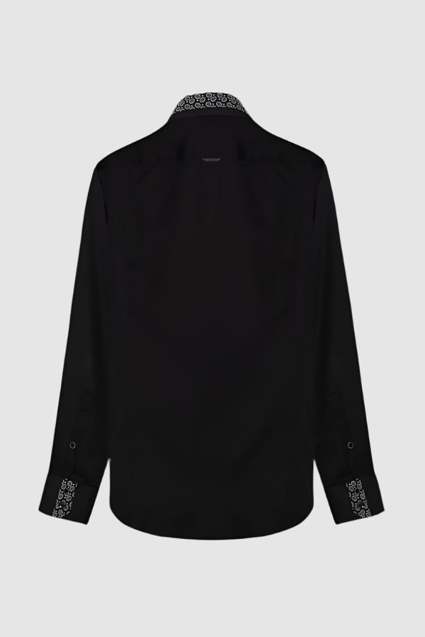 Camicia Uomo Vesuvio Iconic Satin Nero