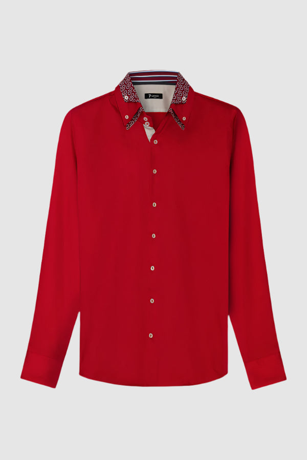 Camisa Hombre Vesuvio Iconic Satin Rojo